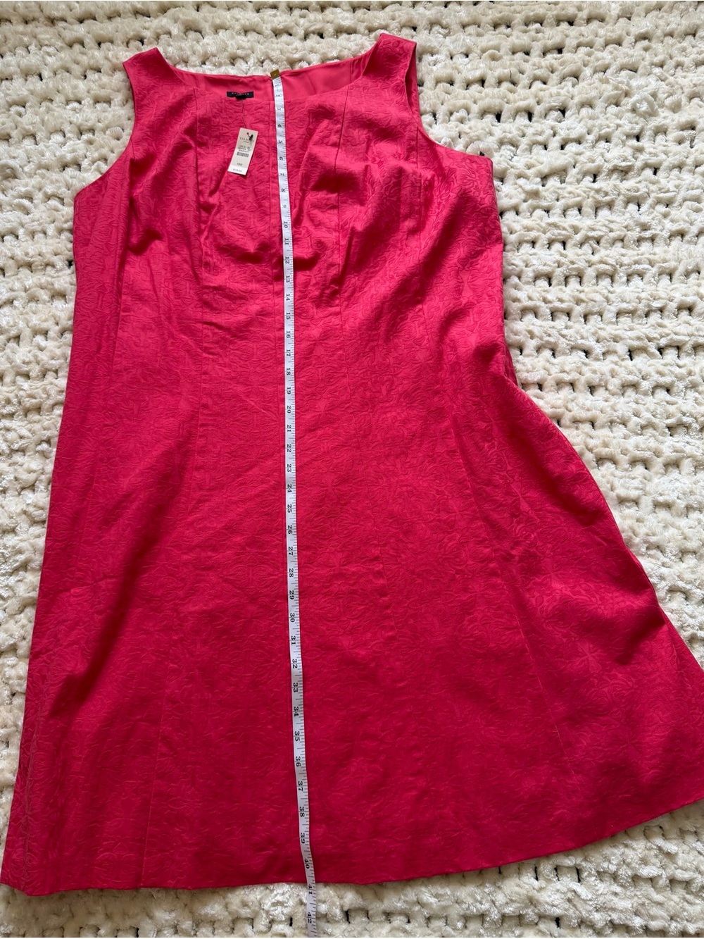 Talbots Woman 18W NWT Coral Pink Floral Jacquard Fit & Flare Dress - Picture 9 of 11
